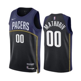 Män Indiana Pacers Tröja Bennedict Mathurin 00 Nike 2022-23 City Edition Svart Marin Swingman